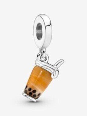 Authentic Pandora Murano Glass Bubble Tea Dangle Charm.